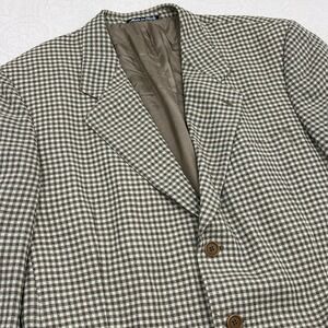 Mani by Giorgio Armani Brown Houndstooth Virgin‎ Wool Blazer Made in Italy 44L